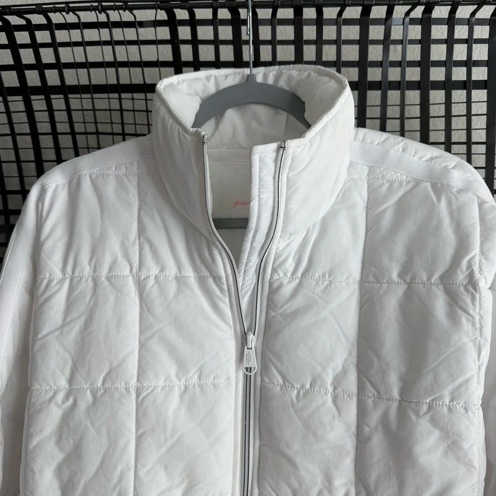 Free People White Quilted Puffer Jacket
